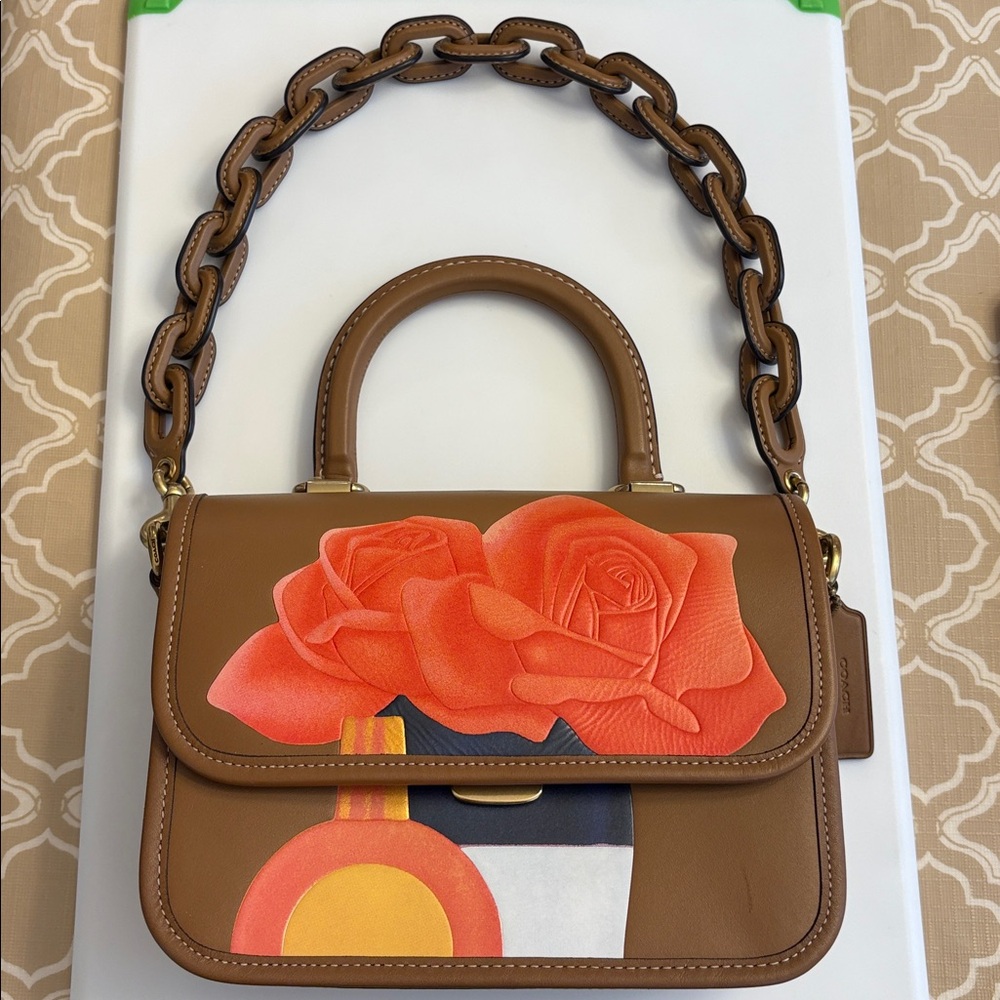 Coach x Tom Wesselmann Rogue Top Handle Glovetanned Leather Brass $895 Rare - Picture 6 of 17